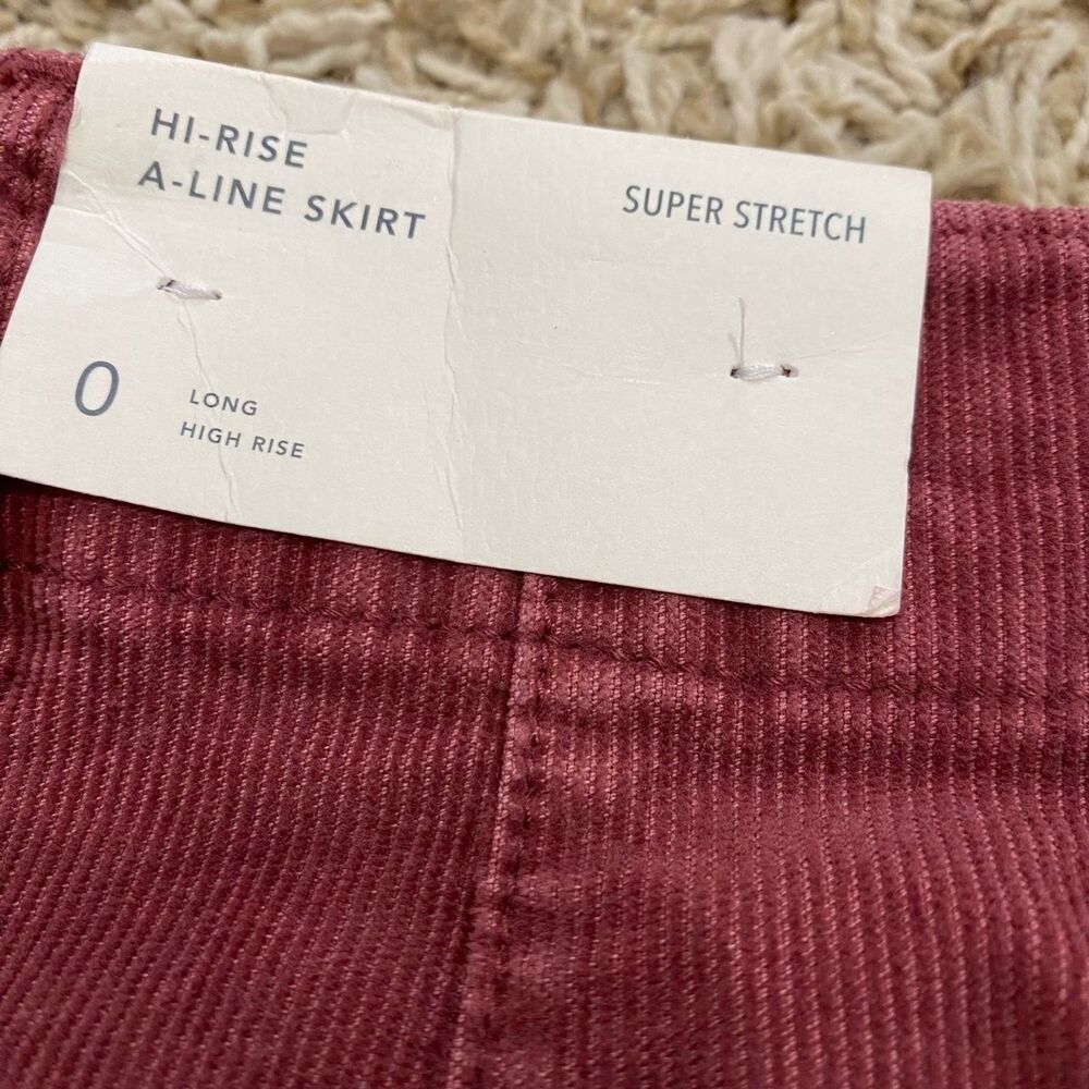 American Eagle Outfitters Corduroy Hi-Rise A-Line Mini Skirt Red Size 0 Long NWT - Picture 7 of 11
